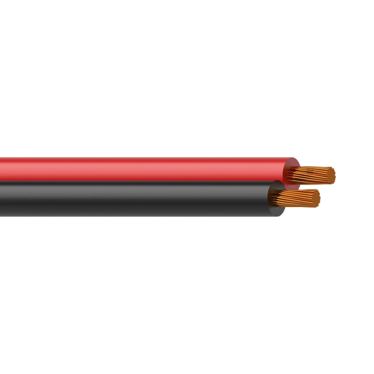PROCAB Loudspeaker Cable featuring 2 x 2.5 mm² conductors, 13 AWG thickness, made of CCA material, in a 100 meter length.