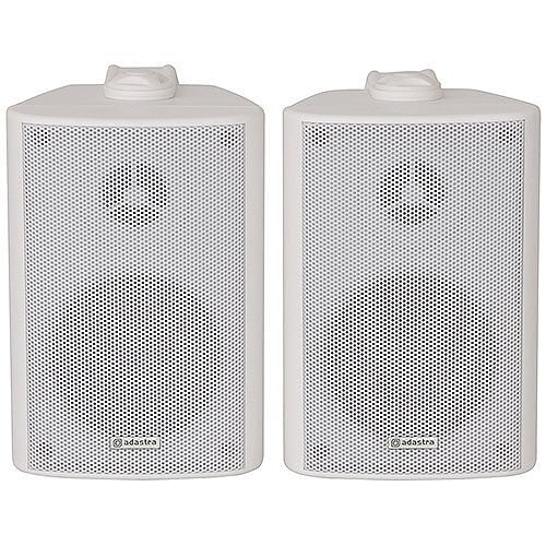 Adastra BC3W pair of 3-inch indoor stereo wall speakers in white color.