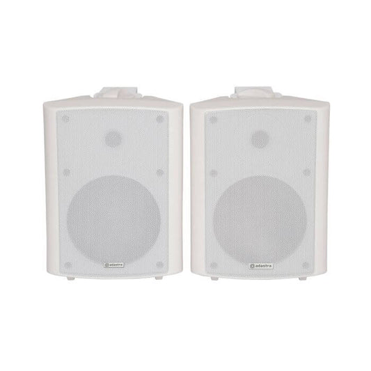 Adastra BC6W 6.5 Inch Stereo Background Speakers in White, displayed as a pair.