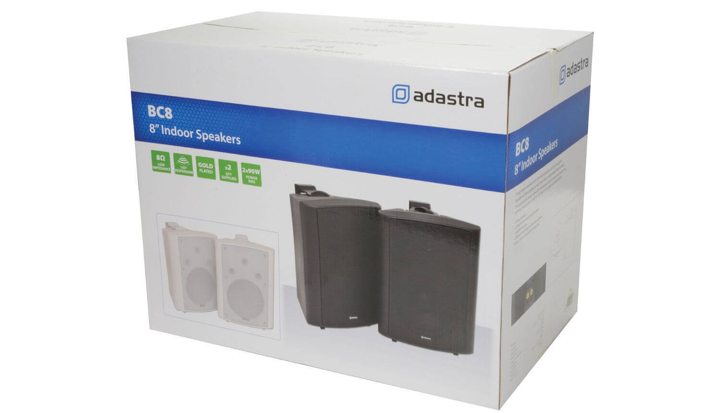 Adastra BC8B - 8 inch black background speakers pair designed for indoor use