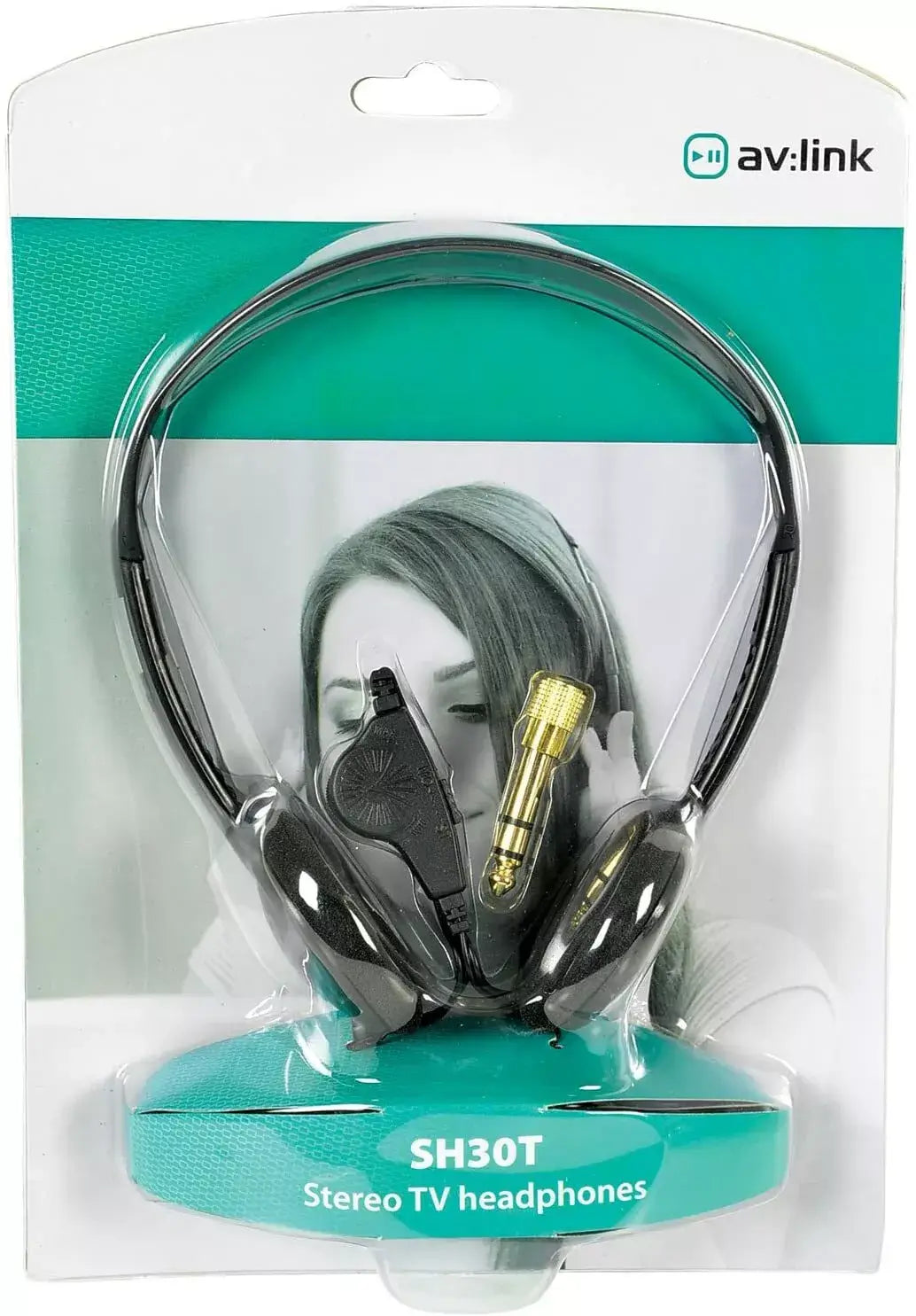AVLINK SH30T Stereo Lightweight TV Headphones with extra long lead and volume control