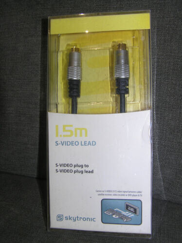 SKYTRONIC 1.5m High-End OFC S-Video Lead with Gold Plated SVHS Plugs displayed against a neutral background.