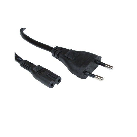 High-quality TVA 1.8M lead fig 8 mains 2-pin plug power cable suitable for low-powered appliances.
