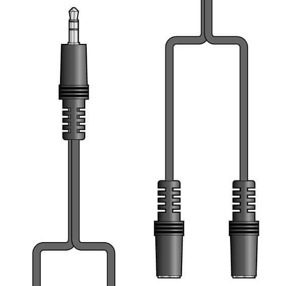 AVLINK 1.2M stereo plug to 2 x 3.5MM stereo sockets splitter lead
