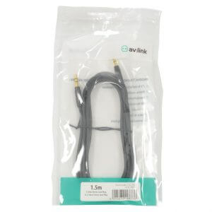 AVLINK Precision 3.5mm Stereo Plug Lead with a length of 1.5 meters, showcasing the product's design and features.