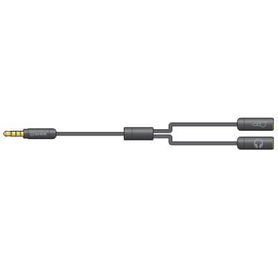 AVLINK 3.5mm TRRS Precision Splitter Lead with headphone and microphone sockets, 0.5M long.
