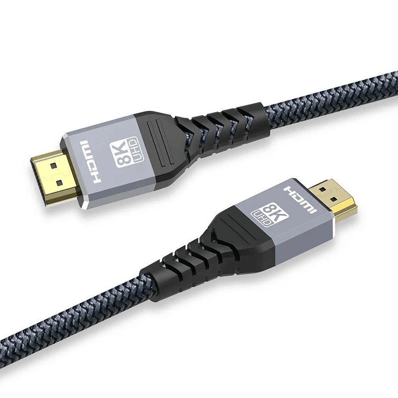 High-speed HDMI cable for ultra HD video, 1 meter long, supports 8K resolution and Ethernet connectivity.