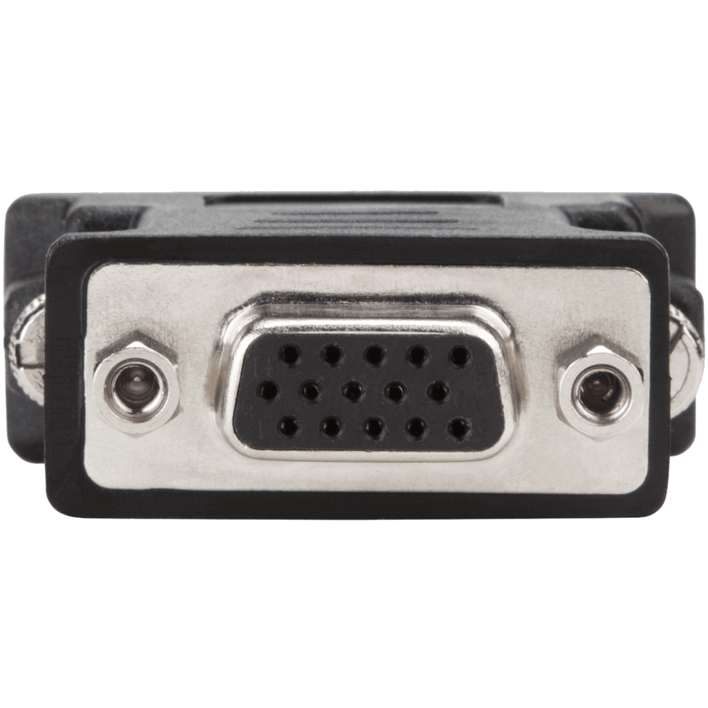 Targus DVI-I (M) to VGA (F) Adapter for connecting DVI desktops to VGA displays.