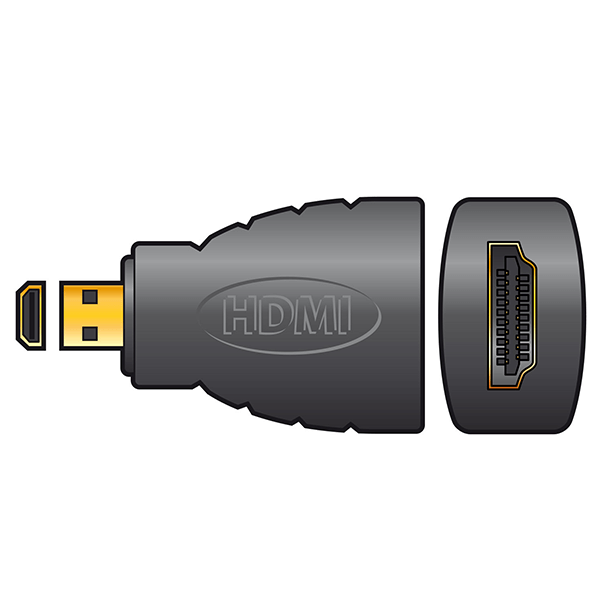 AVLINK ADAP HDMI Female to HDMI Mini Male Gold Adapter showcasing the design and connectors.