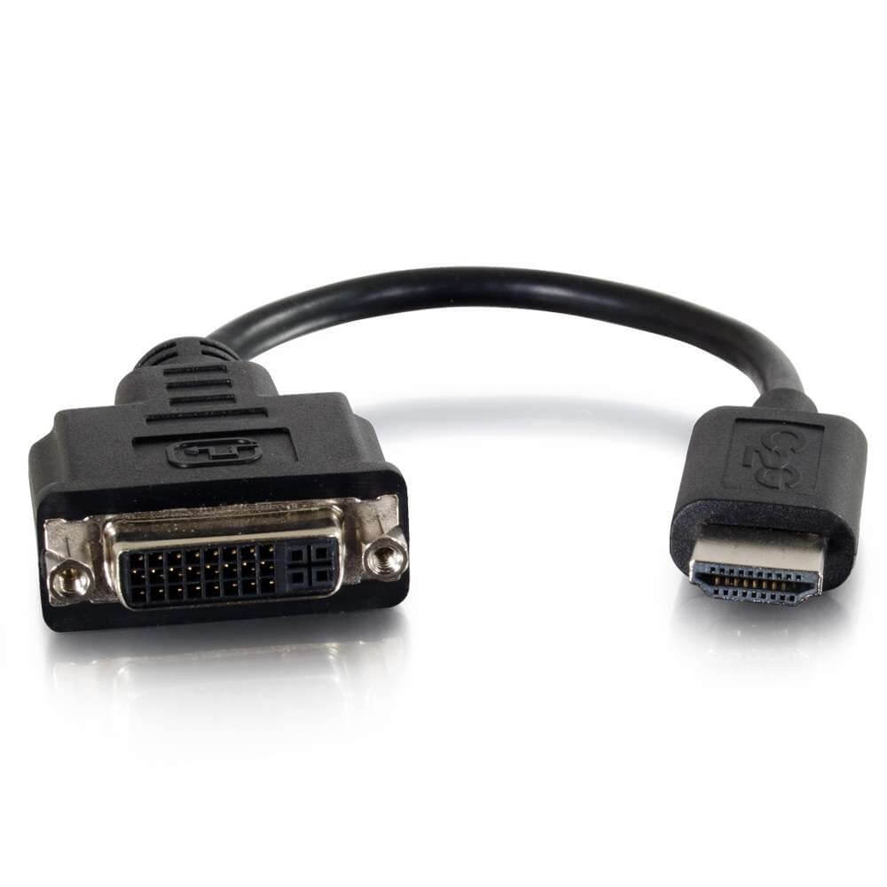 AVLINK HDMI Male to DVI-D Female Video Adapter, 8-inch length, used for connecting HDMI devices to DVI displays.