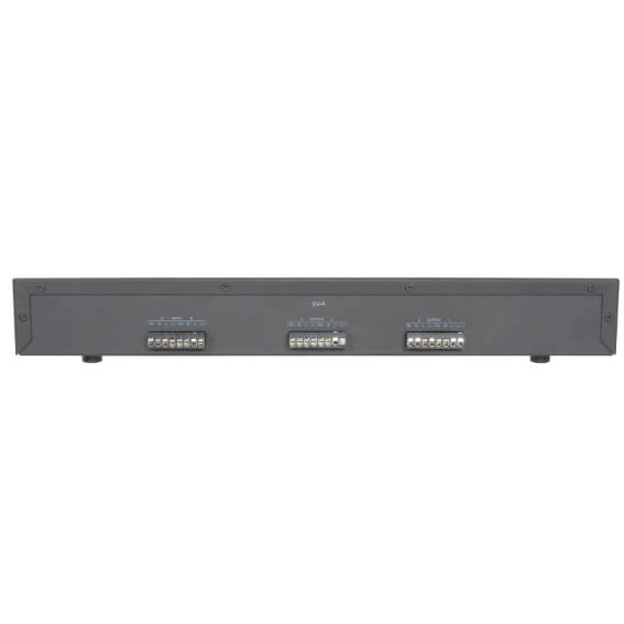 AVLINK AD-SPK24 4-Way Speaker Selector Switch with Volume Control for Two Zones, showcasing its design and features.