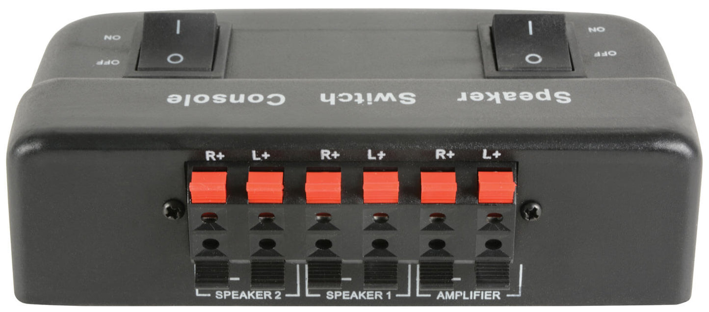 AV:Link AD-SPK21 2-Way Loudspeaker Selector in black, featuring a 50W maximum power capacity.