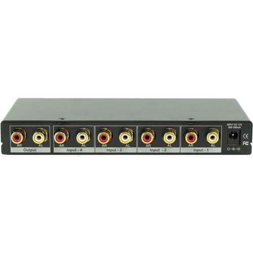 AVLINK SB-5440RL 4-Way Stereo Audio Switcher with IR Remote Control