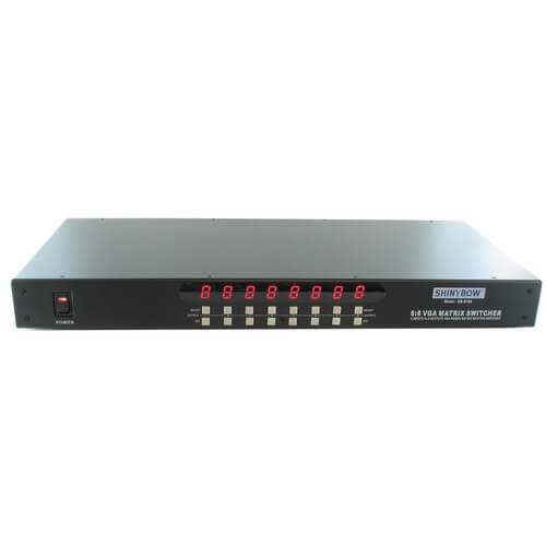 SHINYBOW SB-8180 8x8 VGA Matrix Switcher with IR Remote and RS232 Control