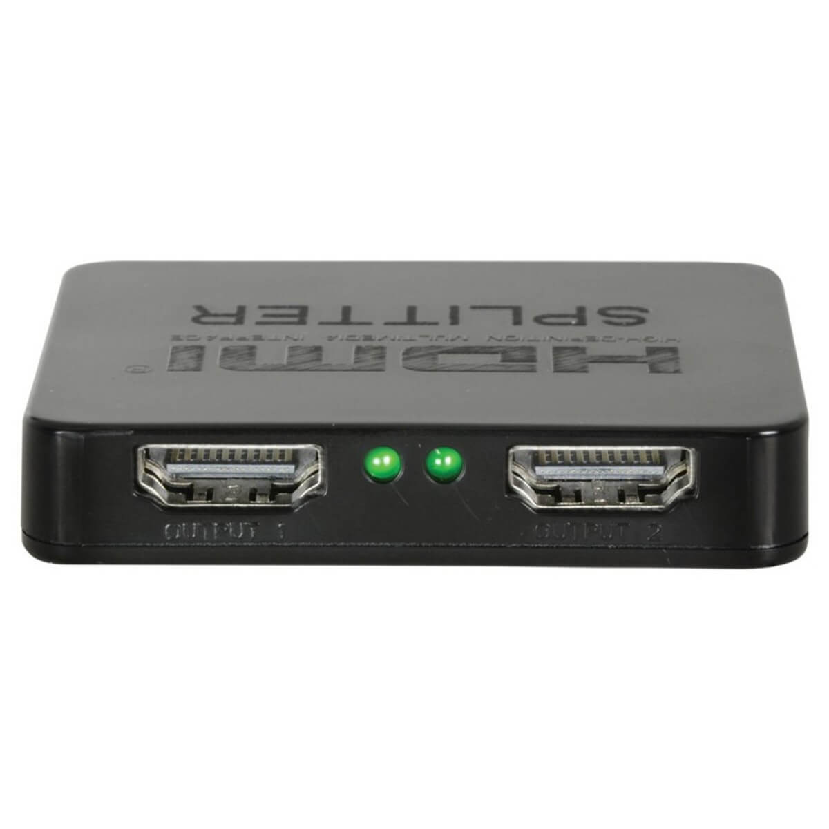 AVLINK 1x2 HDMI Mini Splitter for distributing HDMI signal to multiple displays.