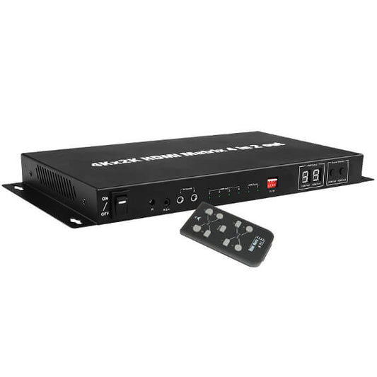 AVLINK 4:2 HDMI Distribution Matrix - 4K 60Hz Matrix Switcher displayed in a professional setting.