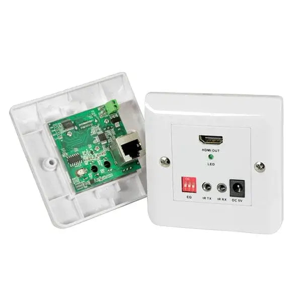 AVLINK 50M HDMI Over Cat5/6 Extender Wallplate Kit with Bi-Directional IR, showcasing the product design and features.