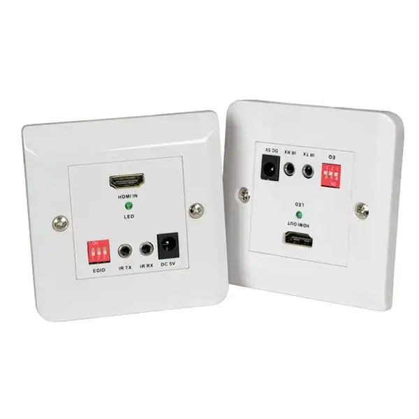 AVLINK 50M HDMI Over Cat5/6 Extender Wallplate Kit with Bi-Directional IR, showcasing the product design and features.