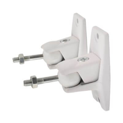 Adastra Universal Speaker Brackets Pair in white, designed to hold speakers with a maximum load of 3.5kg.