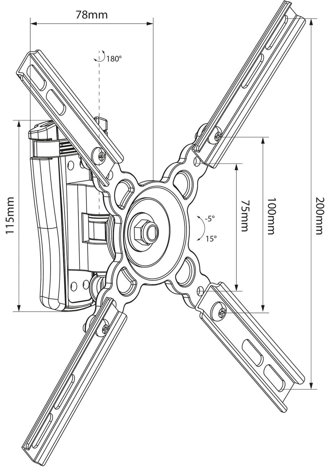 AVLINK HQS201 Compact Adjustable TV Wall Mount Bracket designed for 13-40 inch screens.