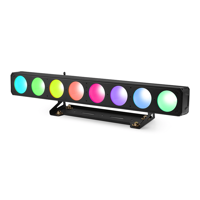 BEAMZ LUCID 2.8 LED BAR featuring 8x 30W RGBW lights, designed for professional stage lighting applications.