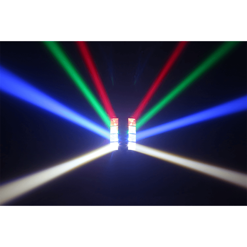 BEAMZ MHL820 Double Helix 8x 3W RGBW LED DMX Lighting Effect showcasing vibrant lighting effects.