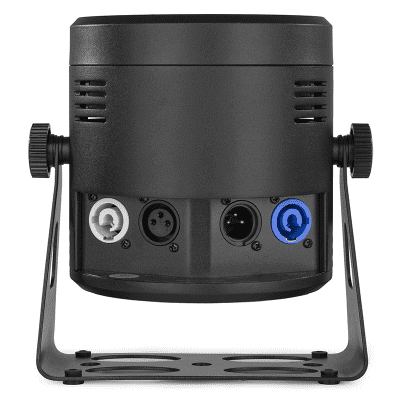 BEAMZ BBP66 Battery Uplight PAR featuring 6x 6W RGBW LED lights, showcasing a compact and versatile lighting solution.