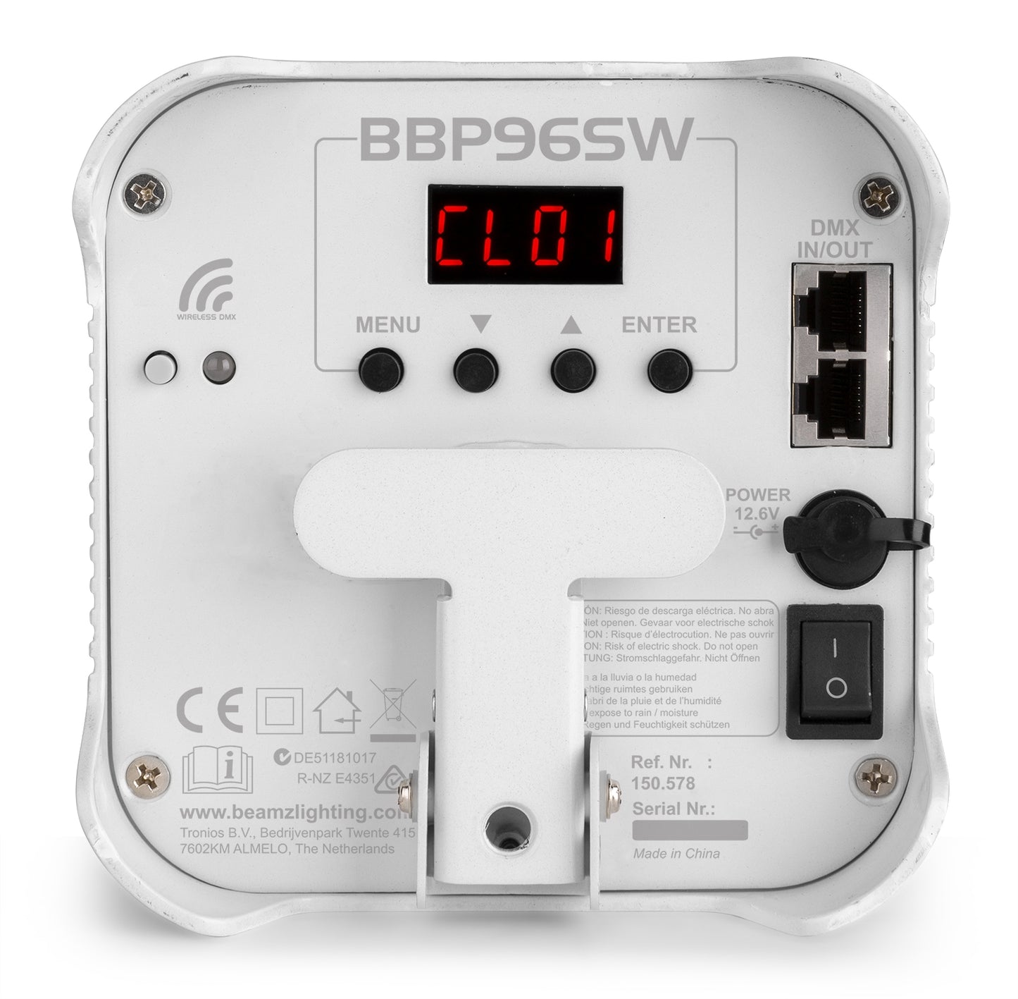 Beamz BBP96SW Wireless DMX Battery Uplighter with RGBWA-UV Lights