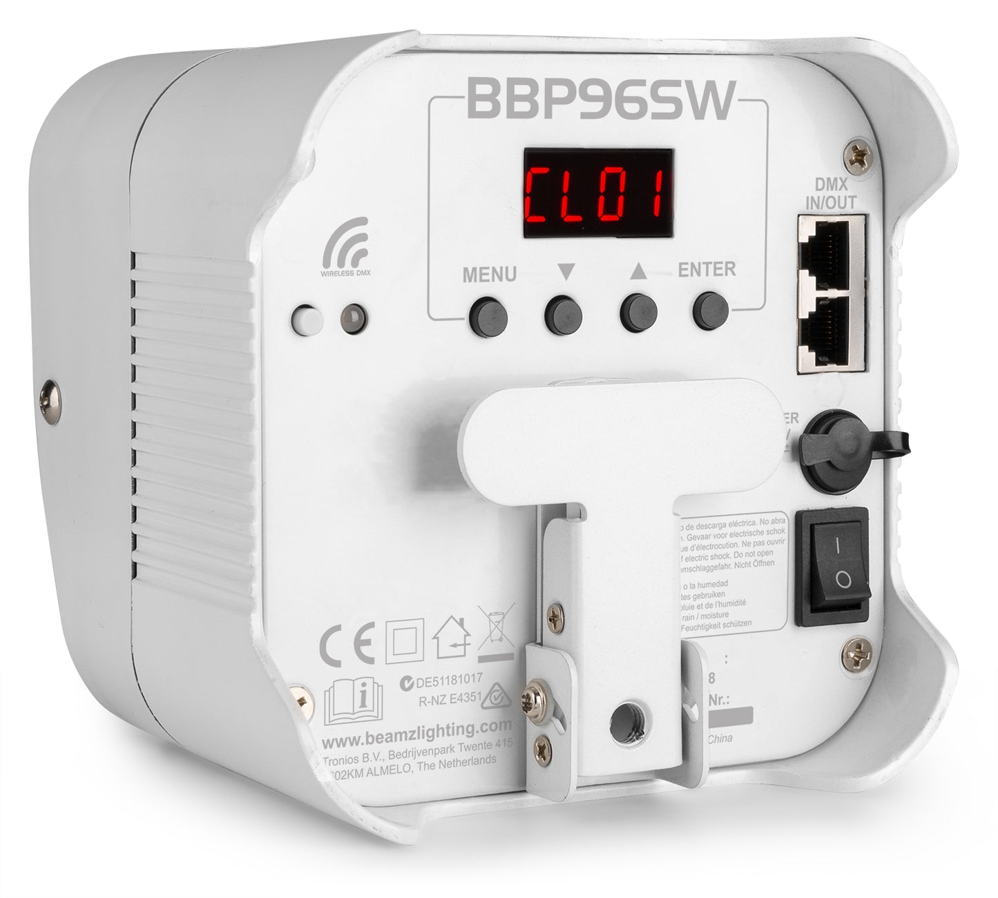 Beamz BBP96SW Wireless DMX Battery Uplighter with RGBWA-UV Lights
