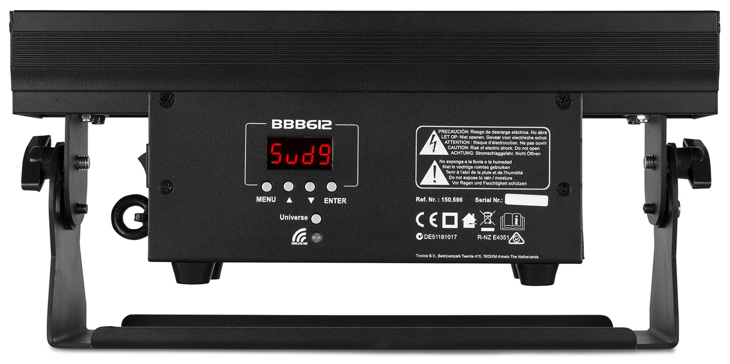 Beamz BBB612 Battery Powered LED Bar with 6x 12W RGBAW-UV LEDs