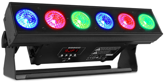 Beamz BBB612 Battery Powered LED Bar with 6x 12W RGBAW-UV LEDs