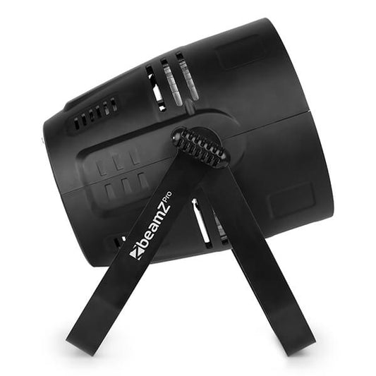 Professional LED stage lighting fixture BEAMZPRO BAC550Z with 19x 15W RGBW IR capabilities, showcasing its aluminum design and zoom feature.