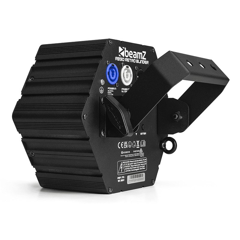 BEAMZ RB90 Deco Retro Blinder featuring 3x30W RGBW LED lights, designed for stylish stage lighting.