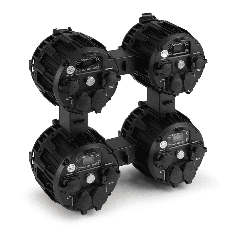 BEAMZPRO NEUTRON-DOT 60W Linkable LED Light showcasing its RGBWW features, suitable for both indoor and outdoor use.