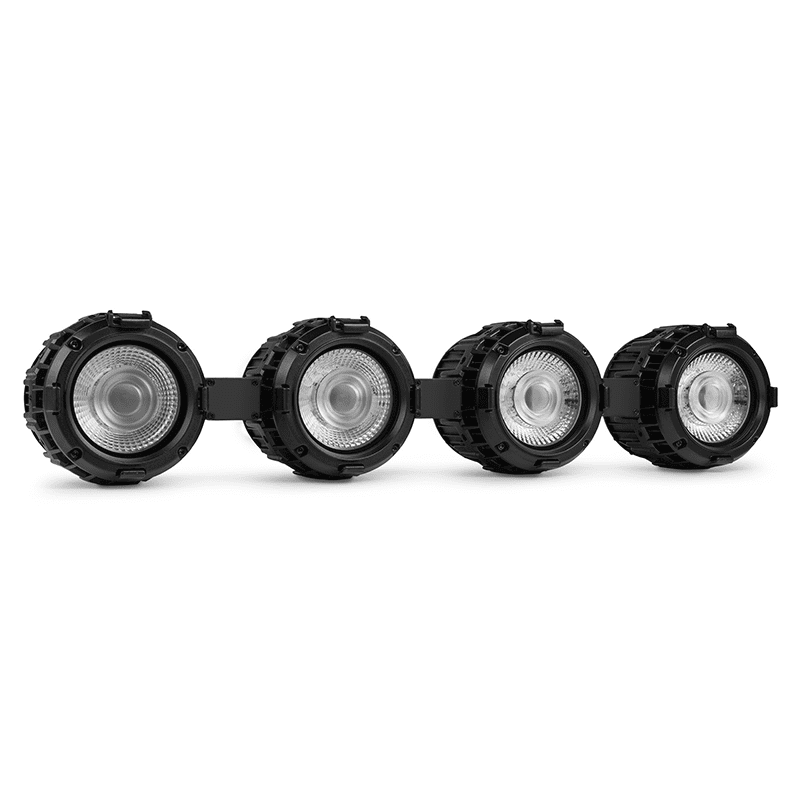 BEAMZPRO NEUTRON-DOT 60W Linkable LED Light showcasing vibrant RGBWW colors, suitable for both indoor and outdoor use.