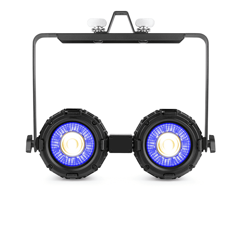 BEAMZPRO NEUTRON-DOT 60W Linkable LED Light showcasing its RGBWW features, suitable for both indoor and outdoor use.