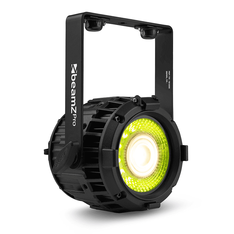 BEAMZPRO NEUTRON-DOT 60W Linkable LED Light showcasing its RGBWW features, suitable for both indoor and outdoor use.