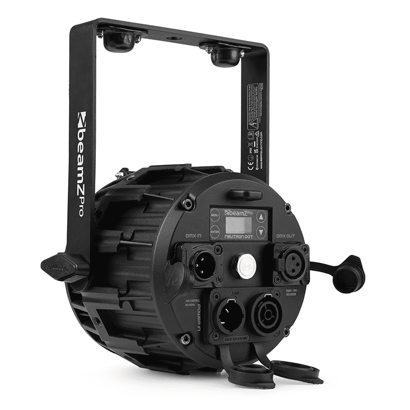 BEAMZPRO NEUTRON-DOT 60W Linkable LED Light showcasing its RGBWW features, suitable for both indoor and outdoor use.