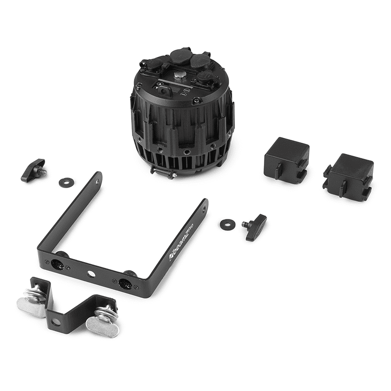 BEAMZPRO NEUTRON-DOT 60W Linkable LED Light in RGBWW colors, suitable for indoor and outdoor use, showcasing its design and features.