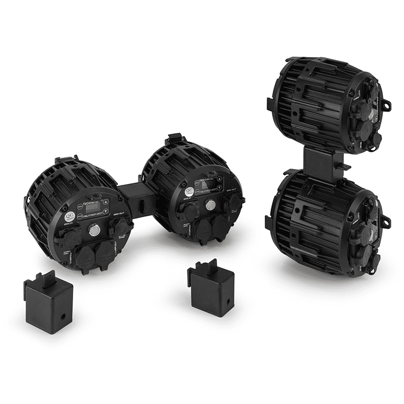 BEAMZPRO NEUTRON-DOT 60W Linkable LED Light, showcasing its RGBWW features suitable for both indoor and outdoor use.