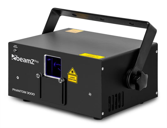Beamz Pro PHANTOM 3000 RGB Analog Pure Diode Laser, 25kpps @ 8°