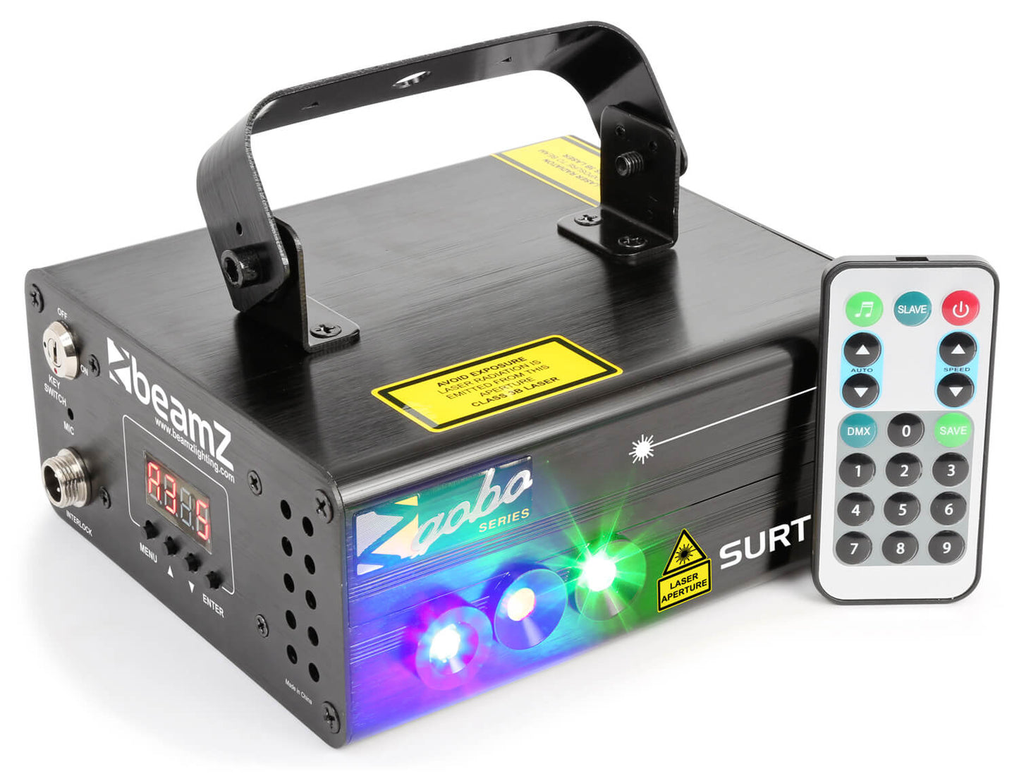 Beamz SURTUR II Double RG Gobo Laser with DMX, IRC and 3W Blue LED