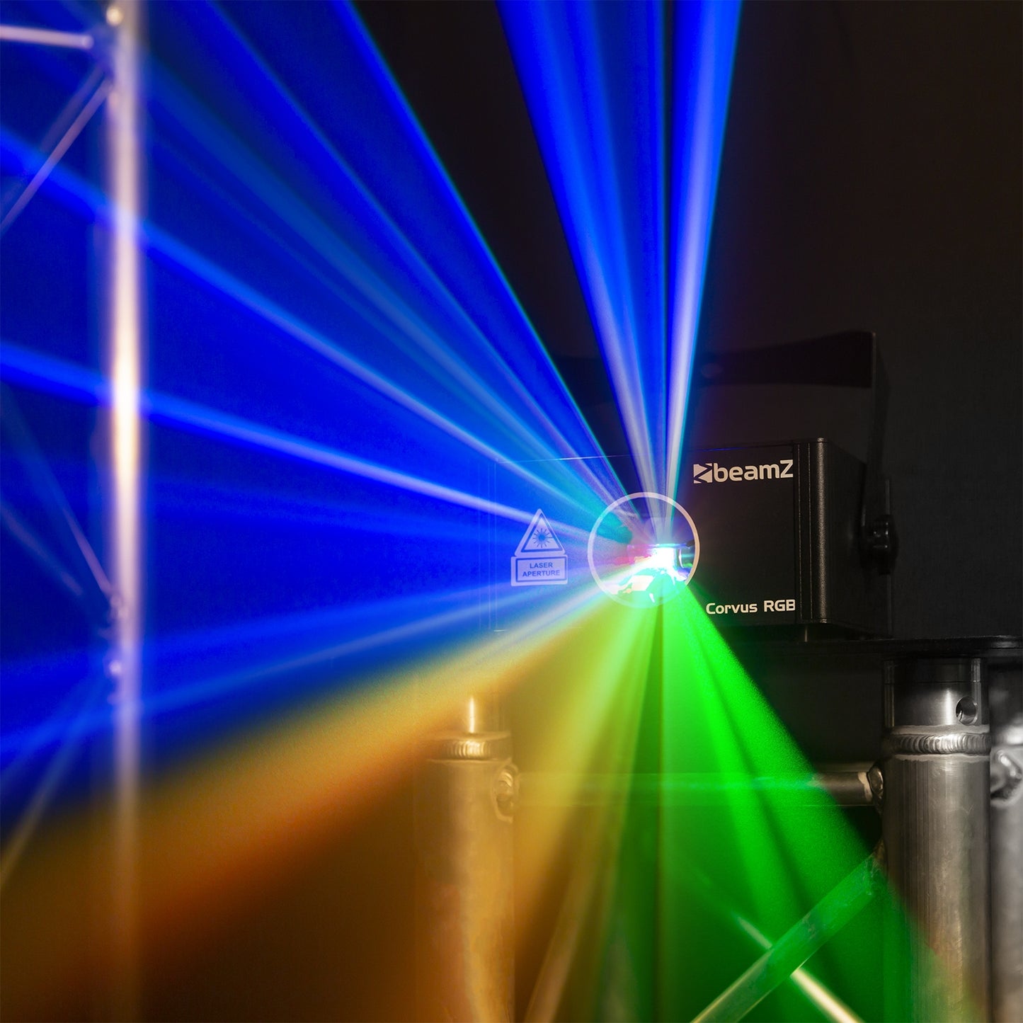 Beamz Corvus RGB Scan Laser - DMX, Sound Activated, Full Color System