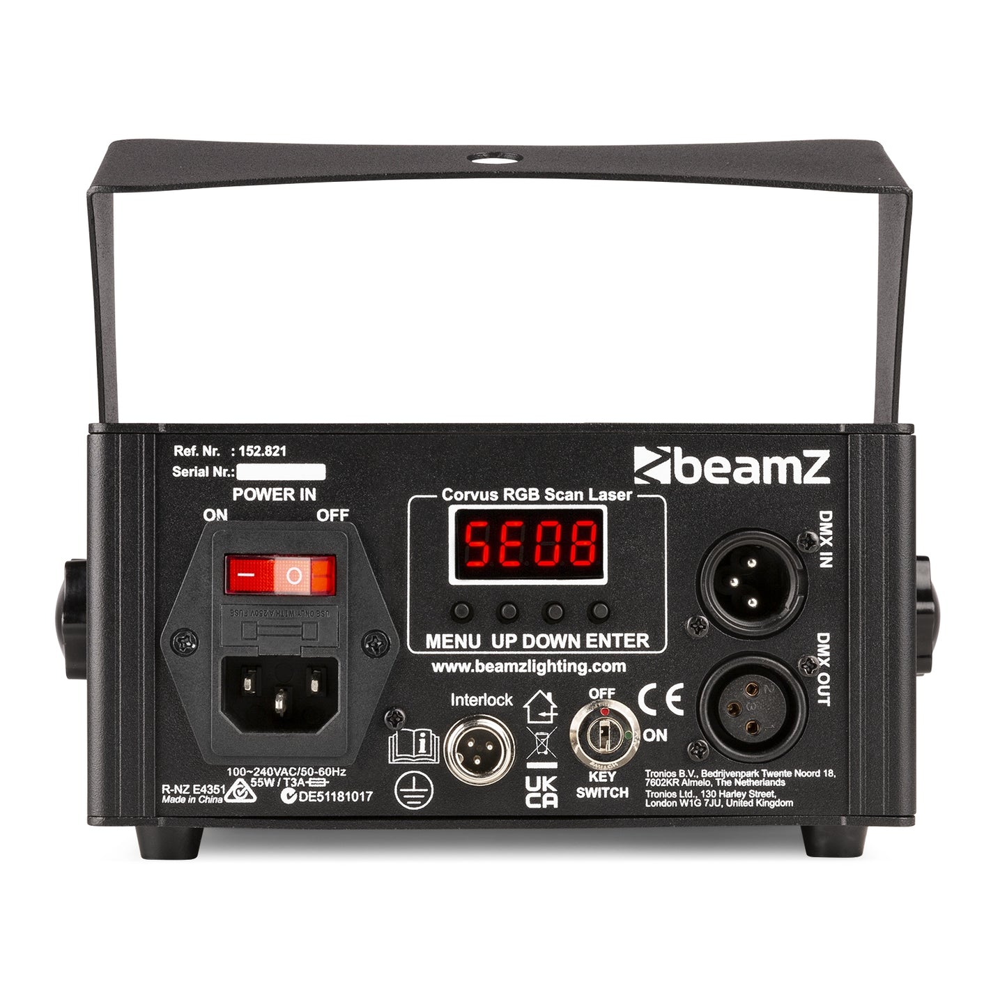 Beamz Corvus RGB Scan Laser - DMX, Sound Activated, Full Color System