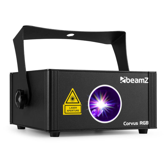 Beamz Corvus RGB Scan Laser - DMX, Sound Activated, Full Color System