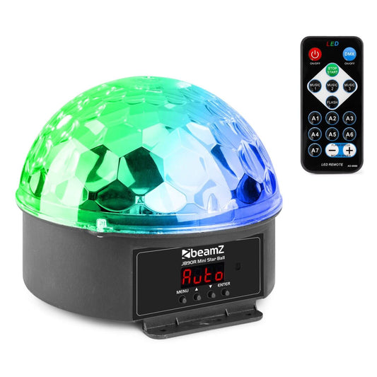 Beamz JB90R 9-Color DMX Mini Star Ball, 9x1W LEDs side view image