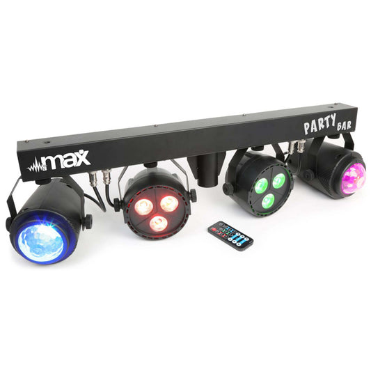Beamz PARTYBAR1 Set with 2 PARs (3x3W RGBW), 2 Jelly Moons, DMX image