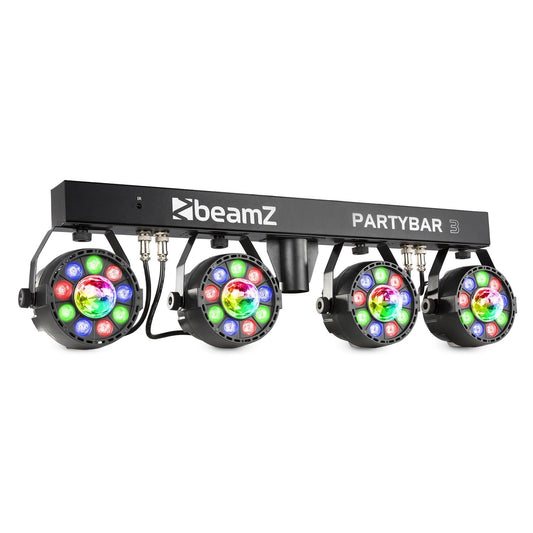 Beamz PARTYBAR3 Set with 4 PARs (9x1W RGBW), 4 Magic Balls image