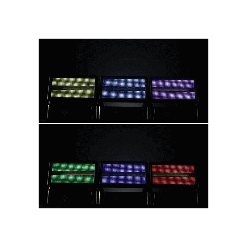 Image of the BEAMZ NUKE2 Motorized Strobe/Wash LED lighting fixture featuring 96x10W Cool White and 864x0.5W RGBW LEDs.
