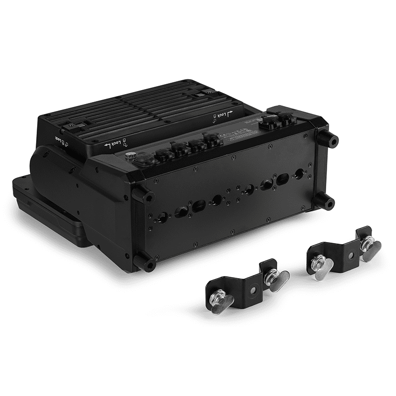Image of the BEAMZ NUKE2 Motorized Strobe/Wash lighting fixture featuring 96x10W Cool White and 864x0.5W RGBW LEDs.